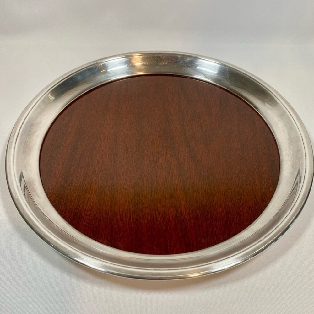 Vintage F.B. Rogers Silver Co. Westinghouse Micarta Woodgrain Serving Tray.